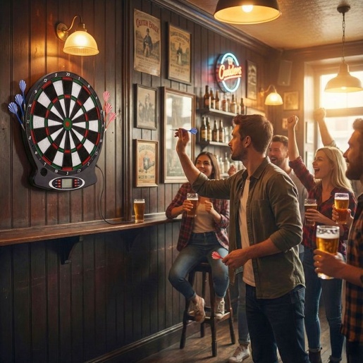 ModernHome Elektronski pikado sa LCD ekranom 38 cm, 18 igara, set sa 6 pikada AP-100