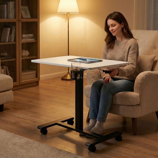 ModernHome Mobilni podesivi sto 70x48 cm Laptop sto sa podesavanjem visine 71.5–112 cm White JNI-PN01-1-1