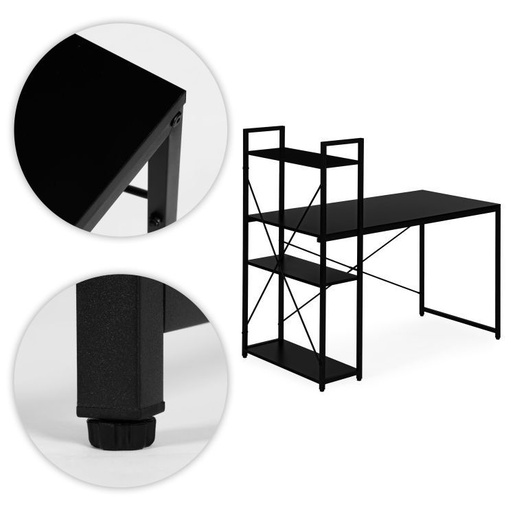 ModernHome Radni sto 120x60 cm sa policama Black TH-SD-1