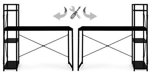 ModernHome Radni sto 120x60 cm sa policama Black TH-SD-1