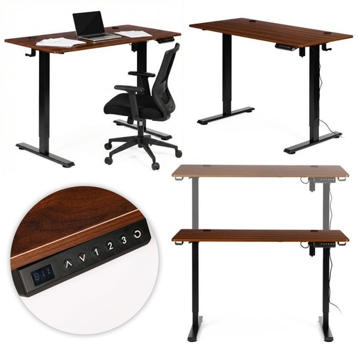 ModernHome Samostojeci Electric sto 120x60 cm podesavanje visine 72–117 cm Dark Oak JNI-D45A-1-5