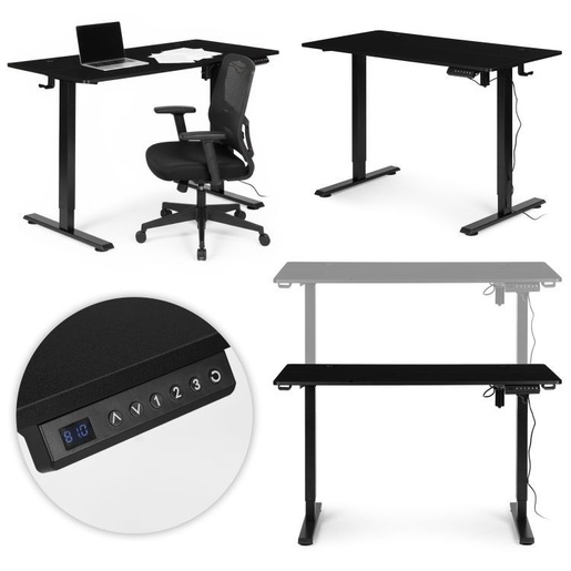 ModernHome Podesivi Electric sto 120x60 cm podesavanje visine 72–117 cm Black JNI-D45A-1-16