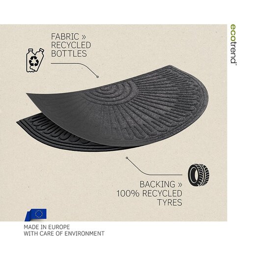 Otirač gumeni (tamno sivi) CONTOURS HALFMOON STARBURST - MULTY HOME