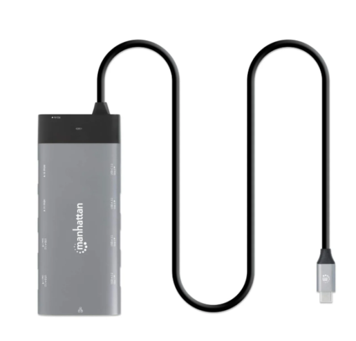 Docking station Manhattan 130714 10in1 USB-C - 2xHDMI/5xUSB/LAN/PD 100W
