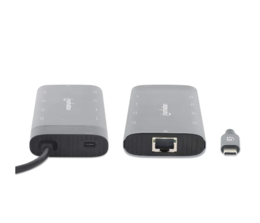 Docking station Manhattan 130714 10in1 USB-C - 2xHDMI/5xUSB/LAN/PD 100W