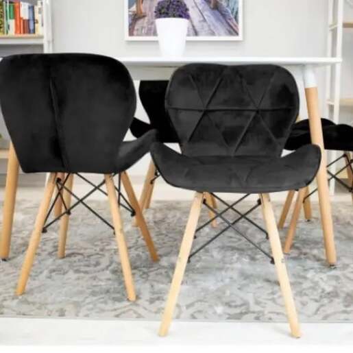 Set trpezarijskih stolica 4 kom Freja - crna