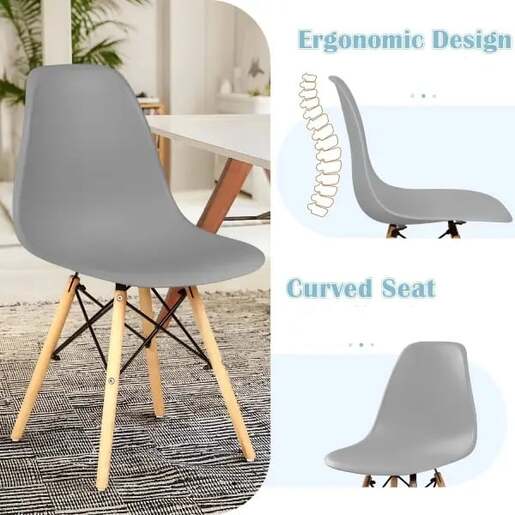 Set trpezarijskih stolica 4 kom Aurora - siva