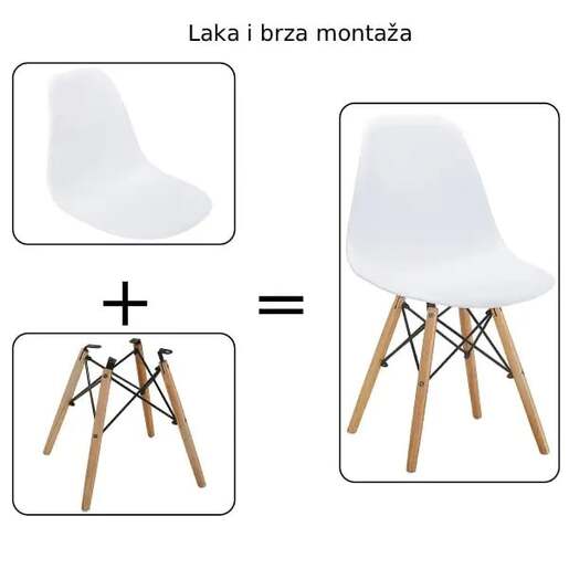 Set trpezarijskih stolica 4 kom Aurora - bela