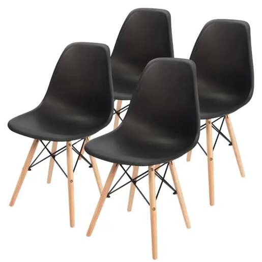 Set trpezarijskih stolica 4 kom Aurora - crna