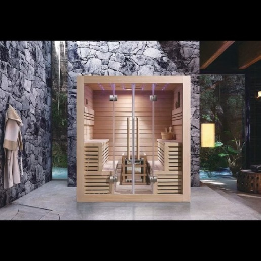 Sauna soba Nero – kanadski Hemlock 1800x1500x1900 za 3 osobe sa rasvetom 14734