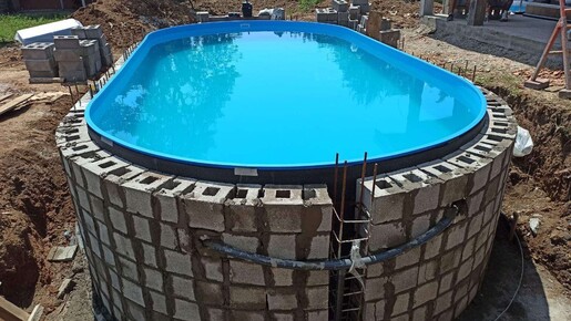 GRE Montažni ukopni bazen 8x4x1.5 plavi 6168