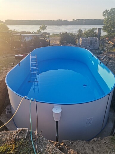 GRE Montažni ukopni bazen 8x4x1.5 plavi 6168