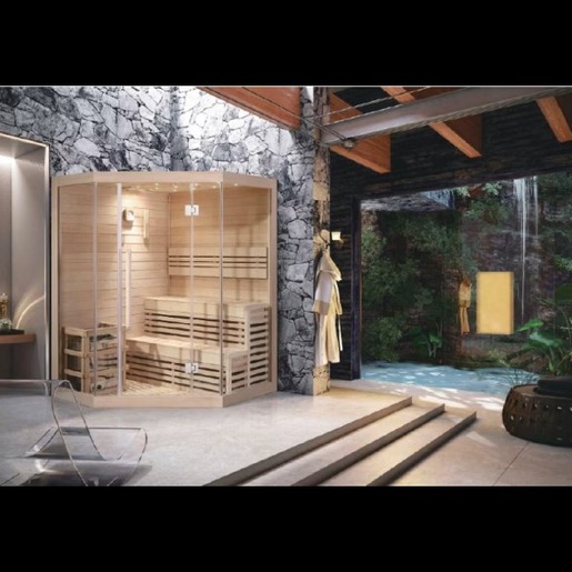 Sauna soba Nero kanadski hemlock 1800x1800x1900 za 4 osobe sa rasvetom 14732