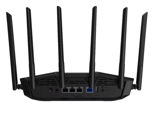 Bežicni ruter ASUS TUF-BE6500 Wi-Fi 7/BE6500/5764 Mbps/688 Mbps/USB3.2/6 eksternih antena/crna