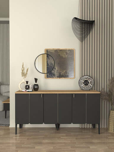 Pedro komoda antracit-hrast