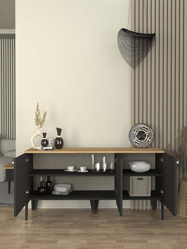 Pedro komoda antracit-hrast