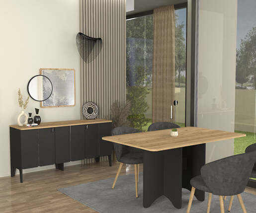 Pedro komoda antracit-hrast