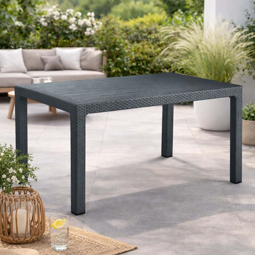 Baštenski sto ratan 90x150 antracit