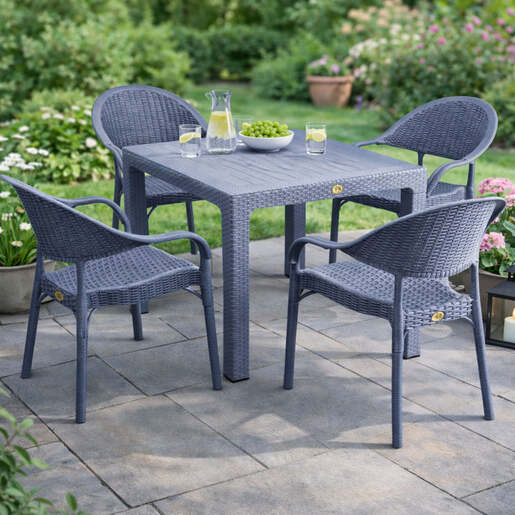 Baštenski sto ratan 90x90 antracit