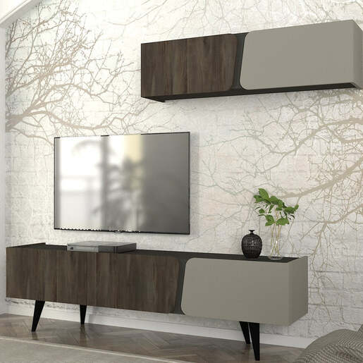 Piazza tv regal sivo-tamni orah cura