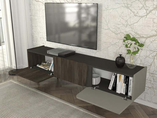 Piazza tv regal sivo-tamni orah cura