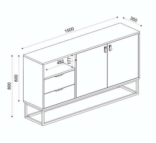Dolores komoda 150 antracit-hrast