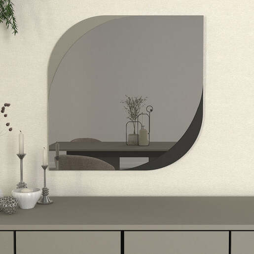 Lava zidno ogledalo siva-antracit