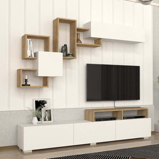 Elit tv regal belo-hrast