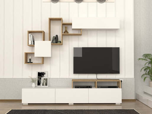 Elit tv regal belo-hrast