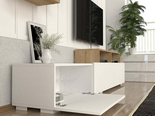 Elit tv regal belo-hrast