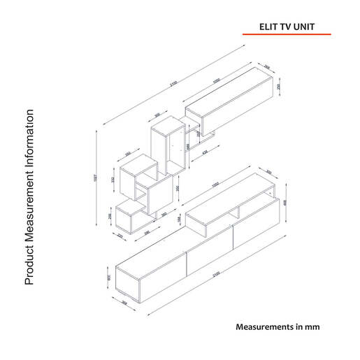 Elit tv regal belo-hrast