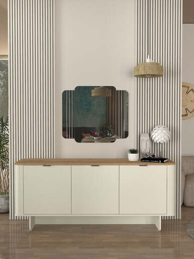 Bohema zidno ogledalo krem