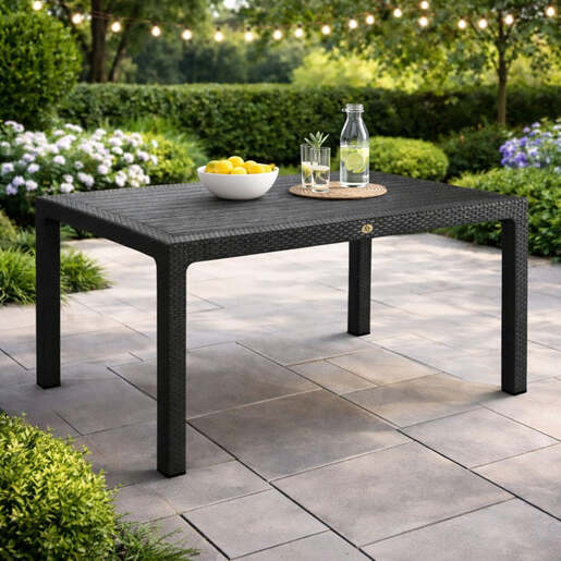 Baštenski sto ratan golf 75x125 crni