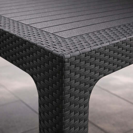 Baštenski sto ratan golf 75x125 crni