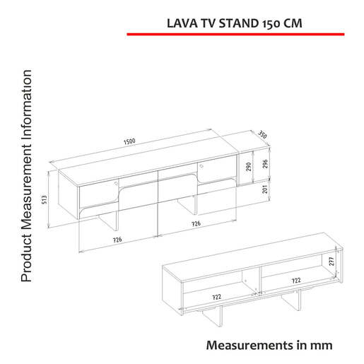 Lava tv komoda siva-antracit