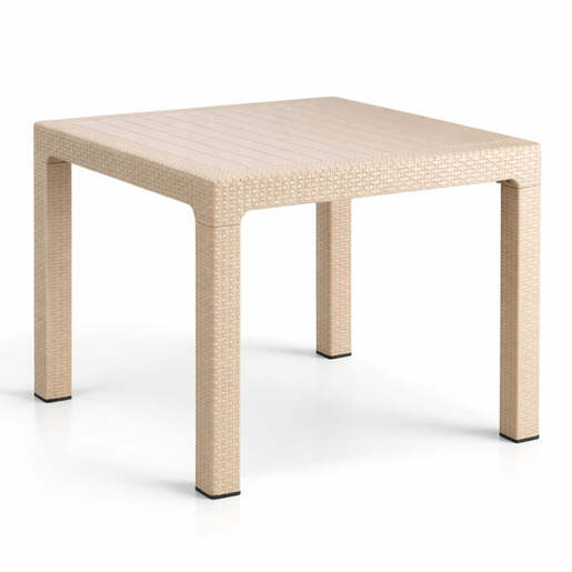 Baštenski sto ratan 90x90 capucino