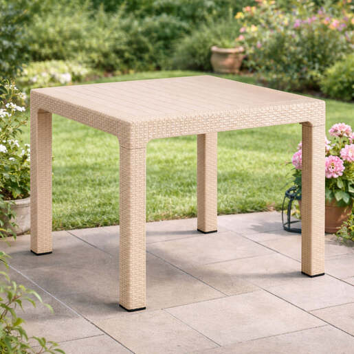 Baštenski sto ratan 90x90 capucino