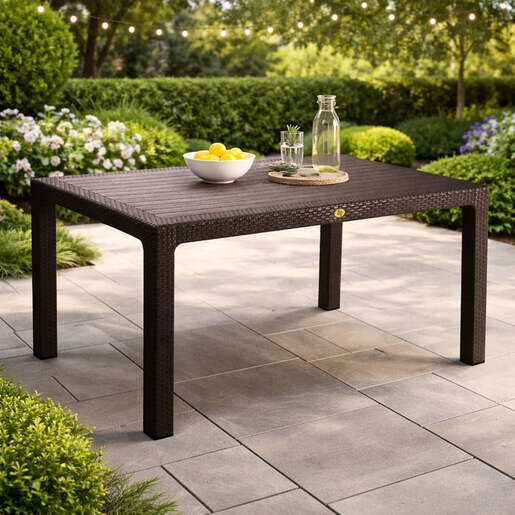 Baštenski sto ratan golf 75x125 braon