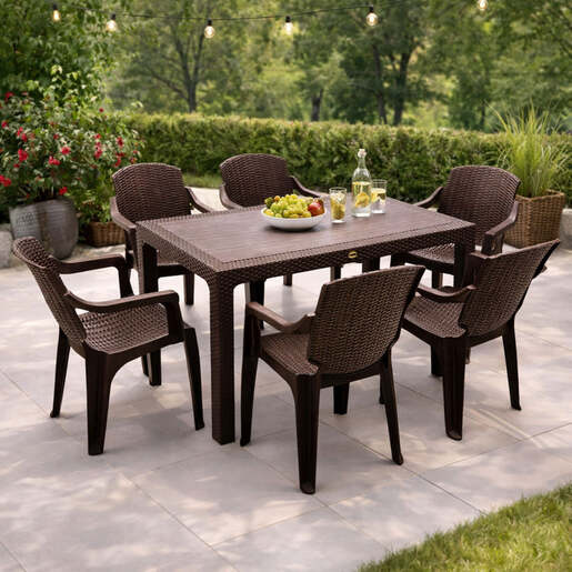 Baštenski sto ratan golf 75x125 braon