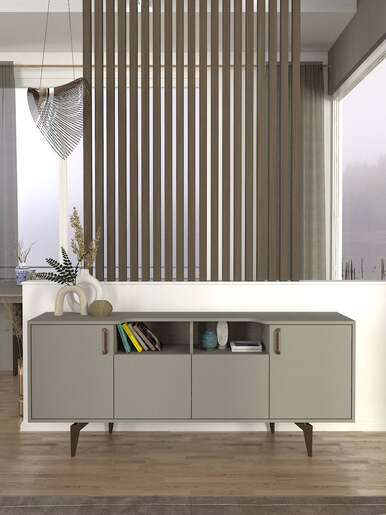 Roi komoda sivo-textile