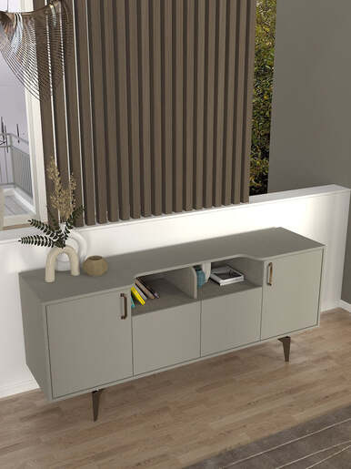 Roi komoda sivo-textile