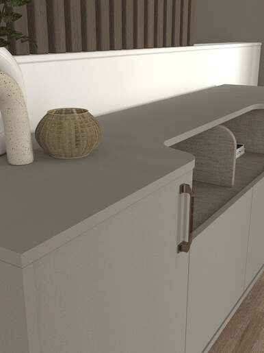 Roi komoda sivo-textile