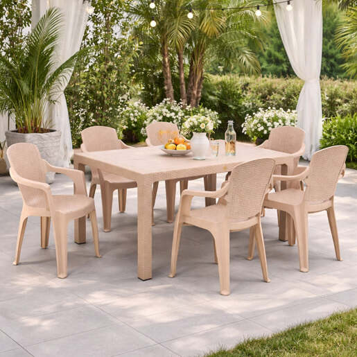 Baštenski sto ratan golf 75x125 capucino