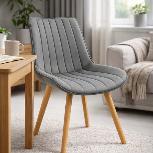 Trpezarijska stolica Linea wood siva c-413