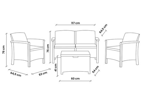 Bica Baštenski set - Venezia 2, taup