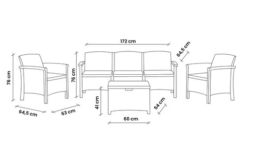 Bica Baštenski set - Venezia 3, taup