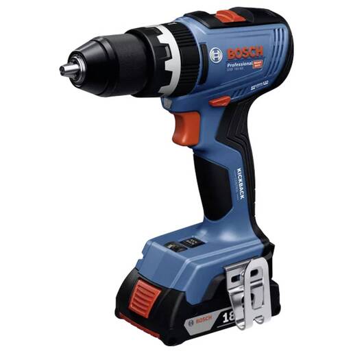 BOSCH Professional aku udarna bušilica GSB 18V-65 + pribor, 2x4Ah, L-BOXX 06019N3307
