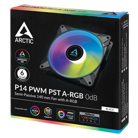 Ventilator Arctic P14 PWM PST A-RGB Black