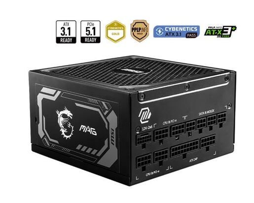 Napajanje MSI MAG A1000GL PCIE5 1000W 80 Plus Gold Modularno Black