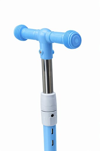 Plavi sklopivi dečiji trotinet sa svetlećim točkovima i podesivom visinom